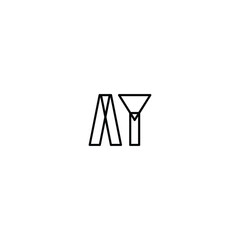 AY monogram logo design letter text name symbol monochrome logotype alphabet character simple logo