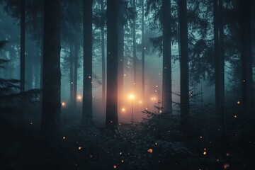 Fototapeta premium Fog In The Forest.