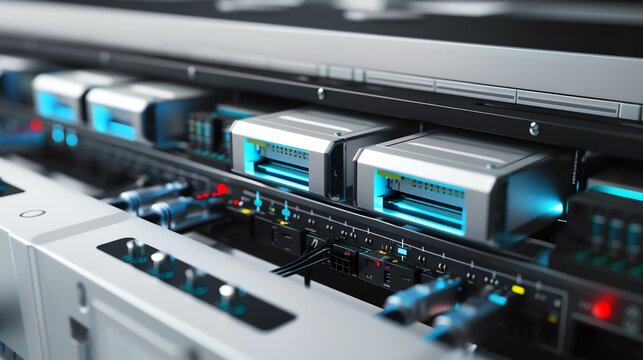 A detailed view of a copiers network interface