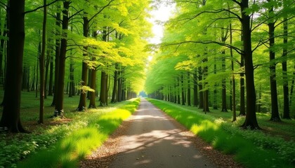 Obraz premium Enchanted Pathway A Journey Through the Heart of Nature