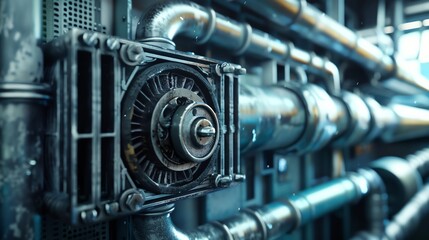 Fototapeta premium A detailed view of a copiers cooling system