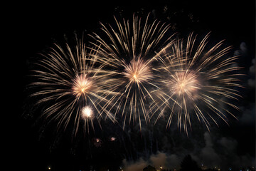 Festive fireworks with black background 