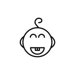 baby dental icon Isolated flat vector in outline