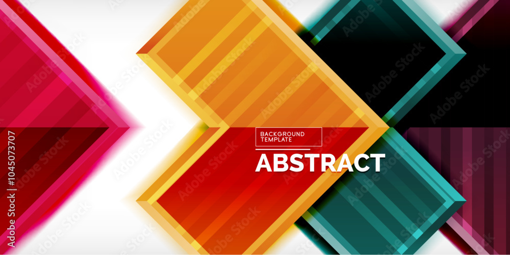 Aufkleber Arrow symbols created with 3d effects and line texture geometric abstract background