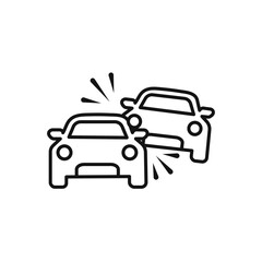 Fototapeta premium Car accident icon Isolated flat vector in outline