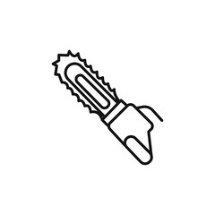Chainsaw icon Isolated flat vector in outline