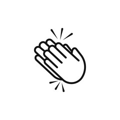 Clapping hand icon Isolated flat vector in outline