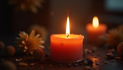  Warm and cozy ambiance with flickering candlelight