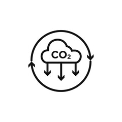 co2 gas carbon dioxide icon Isolated flat vector in outline