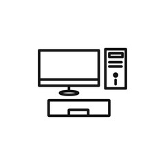Computer icon Isolated flat vector in outline