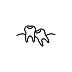 Crooked teeth icon Isolated flat vector in outline