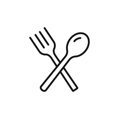 Cutlery icon Isolated flat vector in outline