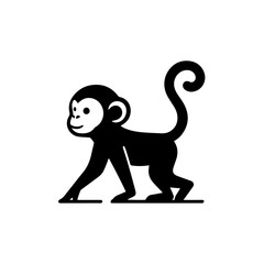 Obraz premium Creative simple monkey silhouette vector Style with white background