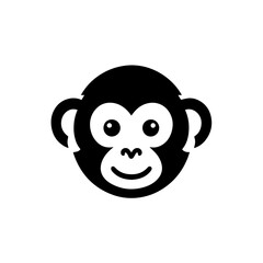 Creative simple monkey silhouette vector Style with white background