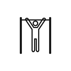 exercise hang bar icon Isolated flat vector in outline