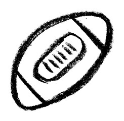 American Football Sports Ball Icon Crayon Chalk Drawing Vector