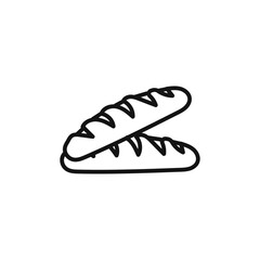 French bread icon Isolated flat vector in outline