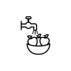 Fruits Washing icon Isolated flat vector in outline