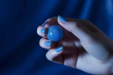 Light Blue nail polish, glossy finish, thick texture. Beauty and fashion concept.	