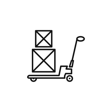 recommend clip art: Hand pallet jack icon Isolated flat vector in outline