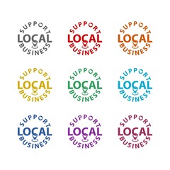 Obraz premium Support local business icon isolated on white background. Set icons colorful