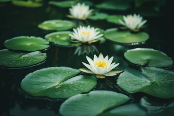 Lily Pad Pond in Missouri Farm. Midwest Summer Scene with Ducks On Water