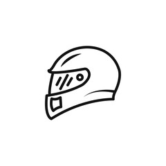 Helmet icon Isolated flat vector in outline