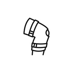 Knee Orthopedic Brace icon Isolated flat vector in outline