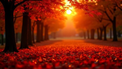  Autumns golden glow in a serene park