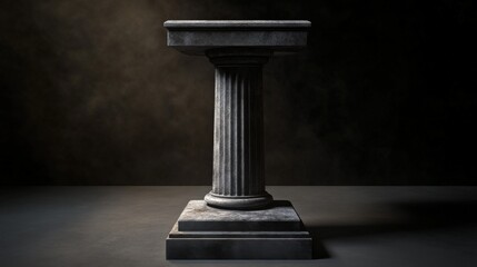 Classic Stone Pedestal on Dark Background