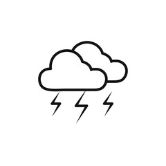 Lightning icon Isolated flat vector in outline