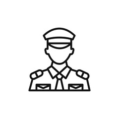 Male chief officer icon Isolated flat vector in outline