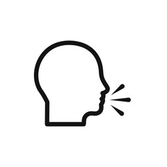 Man coughs icon Isolated flat vector in outline