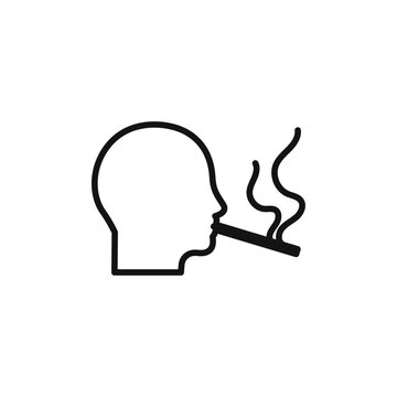 recommend clip art: man smoking cigarette icon Isolated flat vector in outline