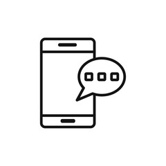 Message phone icon Isolated flat vector in outline