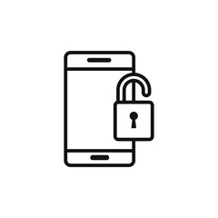 Mobile Unlock icon Isolated flat vector in outline