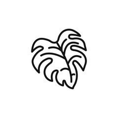 Monstera leaves icon Isolated flat vector in outline