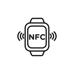 NFC bracelet connected icon Isolated flat vector in outline