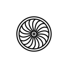 Plane turbine icon Isolated flat vector in outline