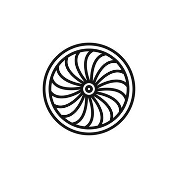 Plane turbine icon Isolated flat vector in outline
