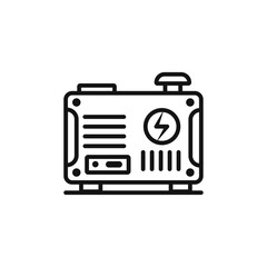 Fototapeta premium Portable power generator icon Isolated flat vector in outline