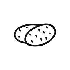 Potato icon Isolated flat vector in outline