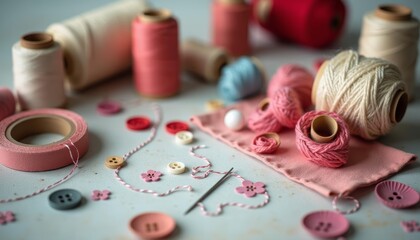  Crafty corner  A colorful array of sewing supplies