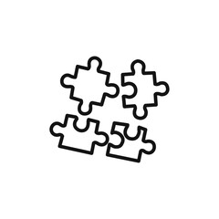 Puzzle icon Isolated flat vector in outline