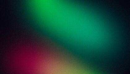 Dark color spot grainy backdrop design. Abstract green red orange black color spots on dark noisy glowing gradient. Color wave shaped. cover, header, banner, poster