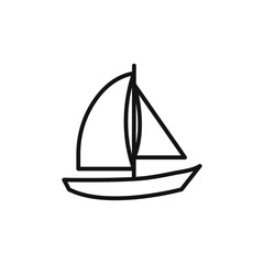 Sailboat icon Isolated flat vector in outline