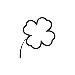 Saint patrick Leaf clover icon Isolated flat vector in outline