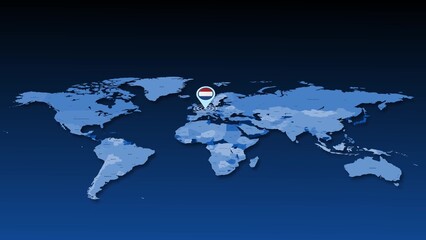 Netherlands location tracking on earth map