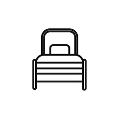 Single bed icon Isolated flat vector in outline