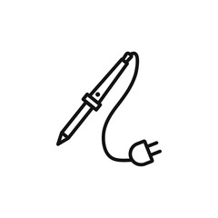 Soldering iron icon Isolated flat vector in outline